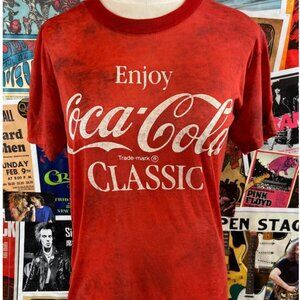 Vintage 1970s-80s Threadbare Paper Thin Enjoy Coca-Cola Classic Graphic T-Shirt